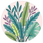 Illustrations Plants Nature Leaves Round Trivet