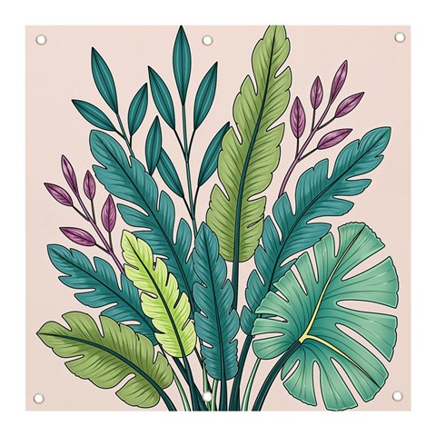 Illustrations Plants Nature Leaves Banner and Sign 3  x 3  from ArtsNow.com Front