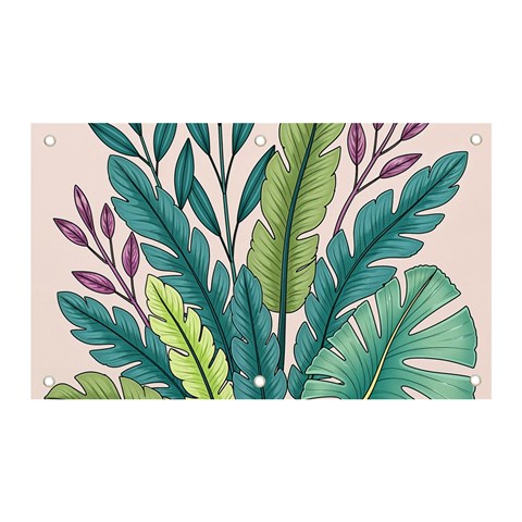 Illustrations Plants Nature Leaves Banner and Sign 5  x 3  from ArtsNow.com Front