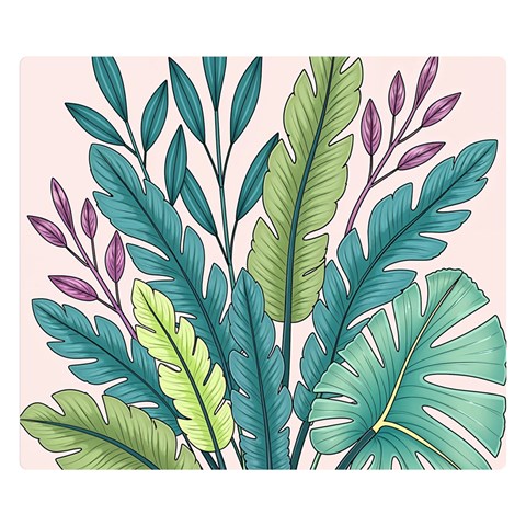 Illustrations Plants Nature Leaves Premium Plush Fleece Blanket (Small) from ArtsNow.com 50 x40  Blanket Front