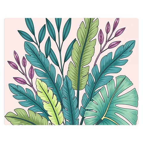 Illustrations Plants Nature Leaves Premium Plush Fleece Blanket (Medium) from ArtsNow.com 60 x50  Blanket Front