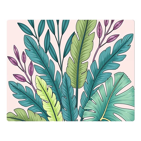 Illustrations Plants Nature Leaves Premium Plush Fleece Blanket (Large) from ArtsNow.com 80 x60  Blanket Front