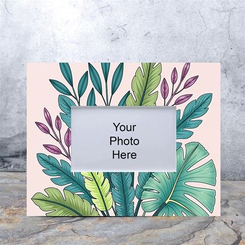 Illustrations Plants Nature Leaves White Tabletop Photo Frame 4 x6  from ArtsNow.com Front