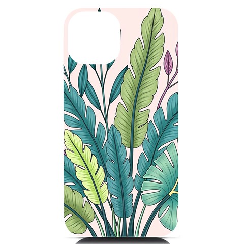 Illustrations Plants Nature Leaves iPhone 14 Black UV Print PC Hardshell Case from ArtsNow.com Front