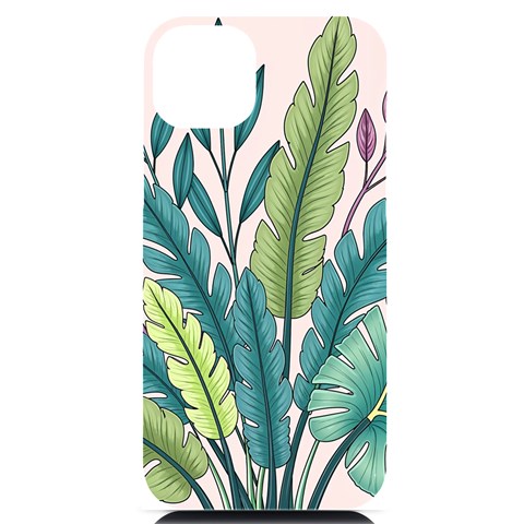 Illustrations Plants Nature Leaves iPhone 14 Plus Black UV Print PC Hardshell Case from ArtsNow.com Front