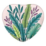 Illustrations Plants Nature Leaves Heart Glass Fridge Magnet (4 pack)