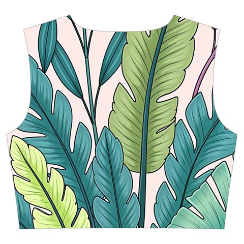 Illustrations Plants Nature Leaves Trumpet Sleeve Cropped Top from ArtsNow.com Back