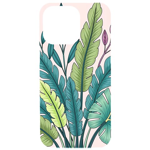 Illustrations Plants Nature Leaves iPhone 15 Pro Max Black UV Print PC Hardshell Case from ArtsNow.com Front