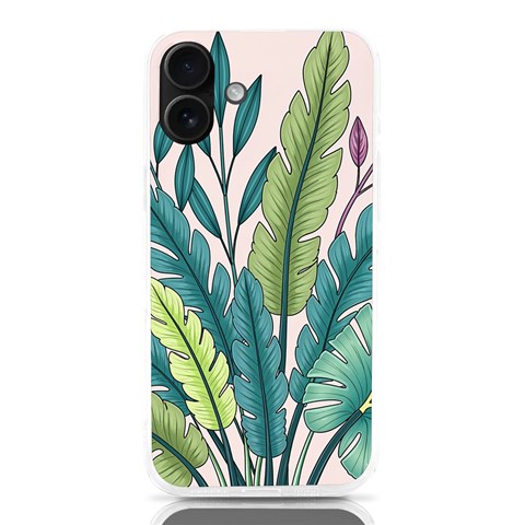 Illustrations Plants Nature Leaves iPhone 16 Plus TPU UV Print Case from ArtsNow.com Front