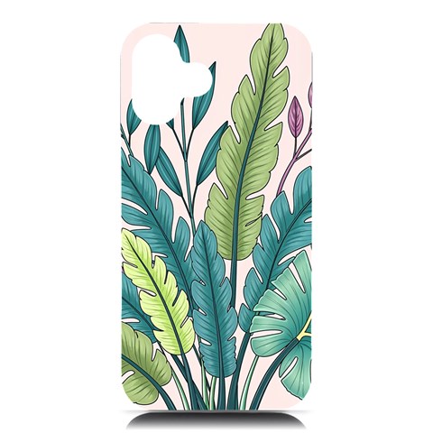 Illustrations Plants Nature Leaves iPhone 16 Plus Black UV Print PC Hardshell Case from ArtsNow.com Front