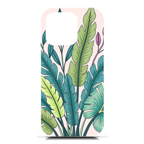 Illustrations Plants Nature Leaves iPhone 16 Pro Black UV Print PC Hardshell Case from ArtsNow.com Front