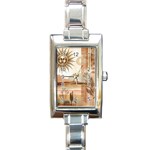 Abstract Sun Boho Bohemian Design Rectangle Italian Charm Watch