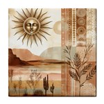 Abstract Sun Boho Bohemian Design Tile Coaster