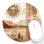 Abstract Sun Boho Bohemian Design Round Mousepad