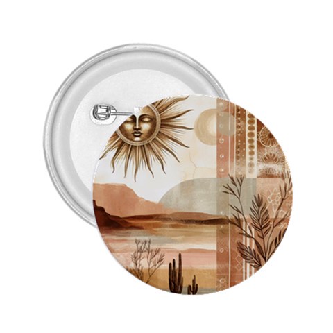 Abstract Sun Boho Bohemian Design 2.25  Buttons from ArtsNow.com Front