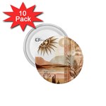 Abstract Sun Boho Bohemian Design 1.75  Buttons (10 pack)