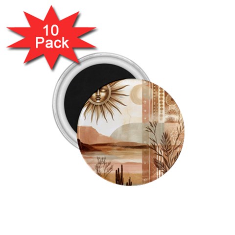 Abstract Sun Boho Bohemian Design 1.75  Magnets (10 pack)  from ArtsNow.com Front