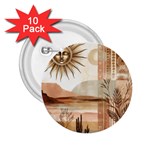 Abstract Sun Boho Bohemian Design 2.25  Buttons (10 pack) 