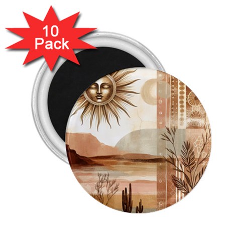 Abstract Sun Boho Bohemian Design 2.25  Magnets (10 pack)  from ArtsNow.com Front