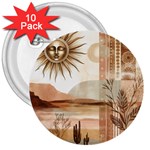 Abstract Sun Boho Bohemian Design 3  Buttons (10 pack) 