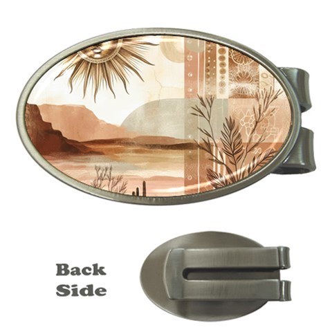 Abstract Sun Boho Bohemian Design Money Clips (Oval)  from ArtsNow.com Front