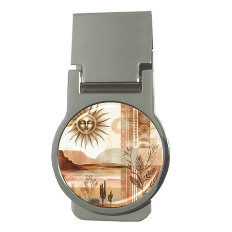 Abstract Sun Boho Bohemian Design Money Clips (Round)  from ArtsNow.com Front