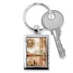 Abstract Sun Boho Bohemian Design Key Chain (Rectangle)