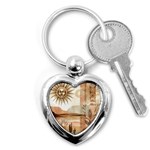 Abstract Sun Boho Bohemian Design Key Chain (Heart)