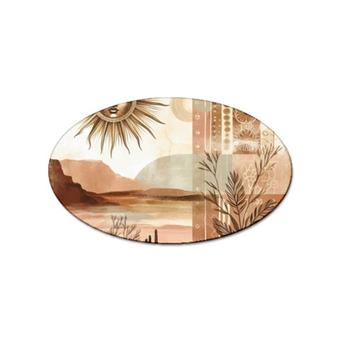 Abstract Sun Boho Bohemian Design Sticker (Oval) from ArtsNow.com Front