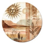 Abstract Sun Boho Bohemian Design Magnet 5  (Round)