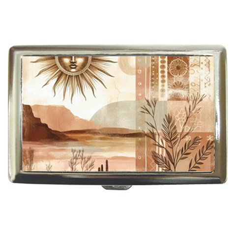 Abstract Sun Boho Bohemian Design Cigarette Money Case from ArtsNow.com Front