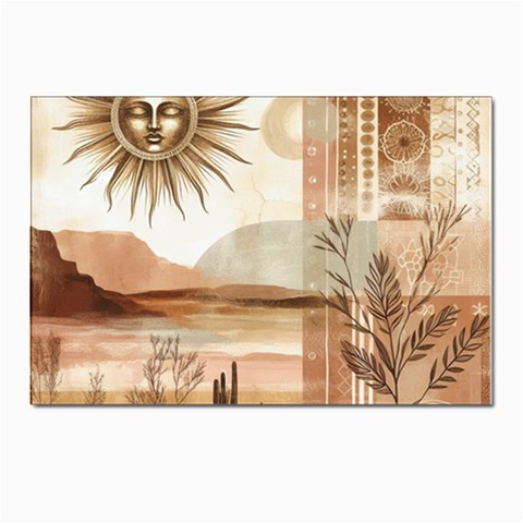 Abstract Sun Boho Bohemian Design Postcards 5  x 7  (Pkg of 10) from ArtsNow.com Front