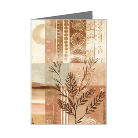 Abstract Sun Boho Bohemian Design Mini Greeting Card from ArtsNow.com Left