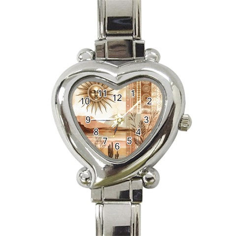 Abstract Sun Boho Bohemian Design Heart Italian Charm Watch from ArtsNow.com Front