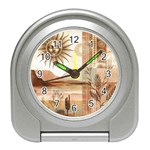 Abstract Sun Boho Bohemian Design Travel Alarm Clock