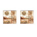 Abstract Sun Boho Bohemian Design Cufflinks (Square)