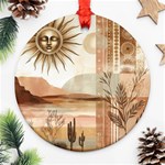 Abstract Sun Boho Bohemian Design Round Ornament (Two Sides)