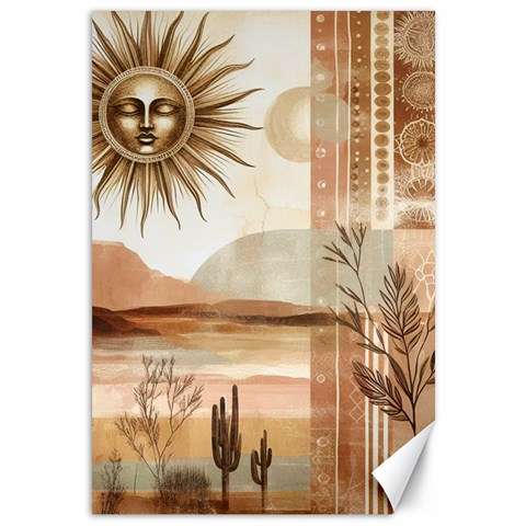 Abstract Sun Boho Bohemian Design Canvas 12  x 18  from ArtsNow.com 11.88 x17.36  Canvas - 1