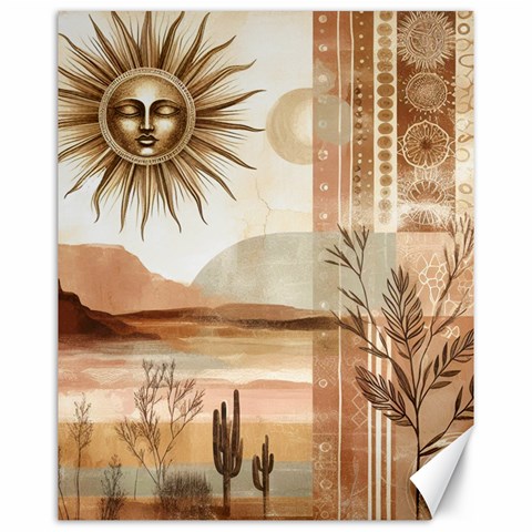 Abstract Sun Boho Bohemian Design Canvas 16  x 20  from ArtsNow.com 15.75 x19.29  Canvas - 1