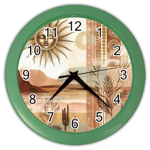 Abstract Sun Boho Bohemian Design Color Wall Clock from ArtsNow.com Front