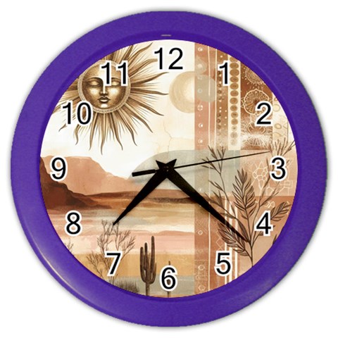 Abstract Sun Boho Bohemian Design Color Wall Clock from ArtsNow.com Front