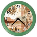 Abstract Sun Boho Bohemian Design Color Wall Clock