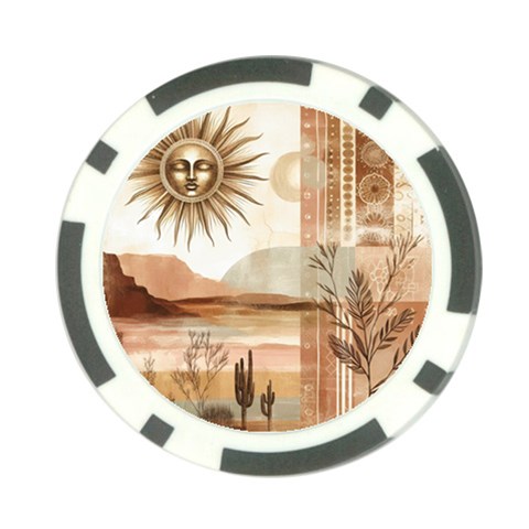 Abstract Sun Boho Bohemian Design Poker Chip Card Guard from ArtsNow.com Front