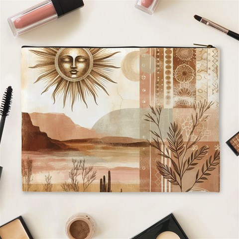 Abstract Sun Boho Bohemian Design Cosmetic Bag (XL) from ArtsNow.com Back