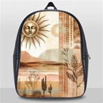 Abstract Sun Boho Bohemian Design School Bag (Large)