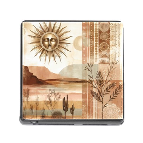 Abstract Sun Boho Bohemian Design Memory Card Reader (Square 5 Slot) from ArtsNow.com Front