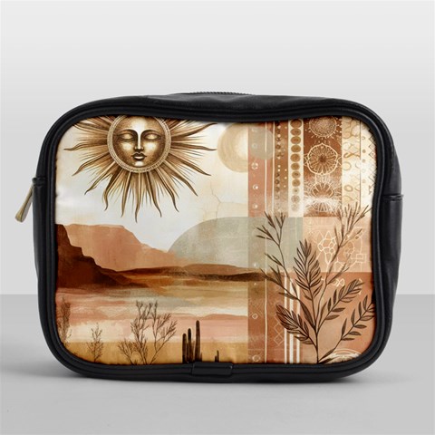 Abstract Sun Boho Bohemian Design Mini Toiletries Bag (One Side) from ArtsNow.com Front