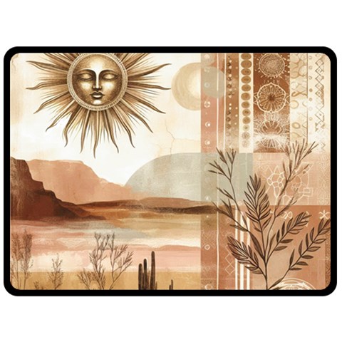 Abstract Sun Boho Bohemian Design Fleece Blanket (Large) from ArtsNow.com 80 x60  Blanket Front