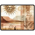 Abstract Sun Boho Bohemian Design Fleece Blanket (Large)