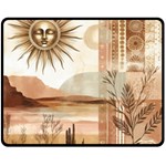 Abstract Sun Boho Bohemian Design Fleece Blanket (Medium)